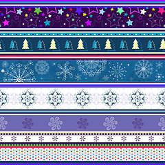 Image showing Seamless striped christmas wallpaper 