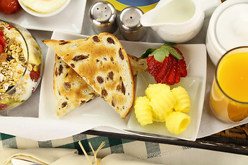 Image showing Raisin Toast breakfast