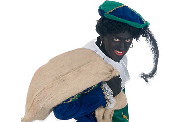 Image showing Zwarte Piet with bag