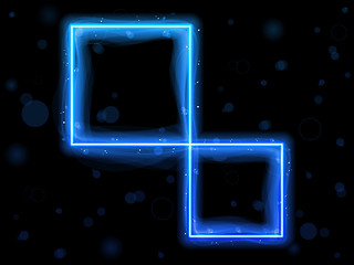 Image showing Blue Square Border with Sparkles and Swirls.