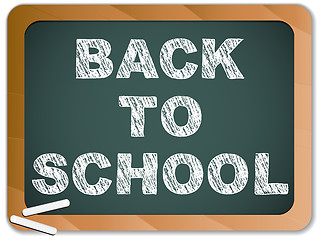 Image showing Blackboard with Back to School Message written with Chalk