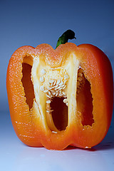 Image showing Isolated Half Cut Orange Pepper