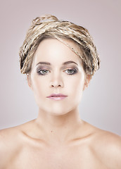 Image showing Portrait of beautiful woman. Studio shot