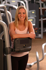 Image showing beautiful woman in fitness gym