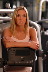 Image showing beautiful woman in fitness gym