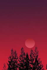 Image showing Dusk trees