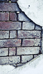 Image showing old brick broken  wall