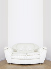 Image showing White sofa in white room