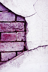 Image showing old brick broken  wall