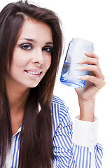 Image showing young woman with glass of water