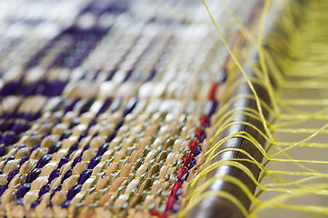 Image showing Detail of straw mat on a weave