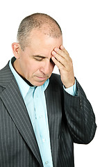 Image showing Depressed man on white background