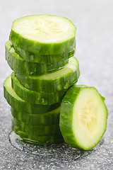 Image showing Sliced cucumber