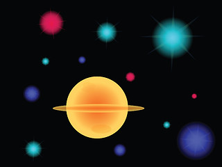 Image showing Sky with star and planet