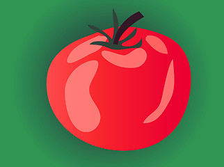 Image showing Ripe tomato on green background