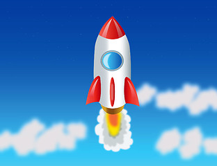 Image showing Rocket flying to cosmos