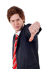 Image showing man with thumbs down