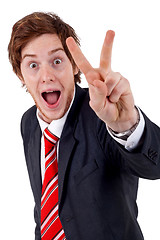 Image showing gesturing business man