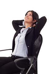 Image showing  business woman dreaming