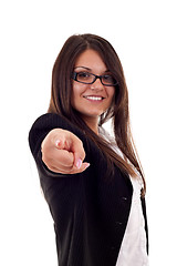 Image showing business woman pointing
