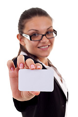 Image showing presenting a business card