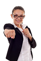 Image showing business woman fighting