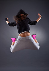Image showing female dancer jumping