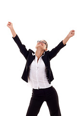 Image showing business woman winning