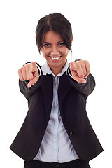 Image showing business woman pointing