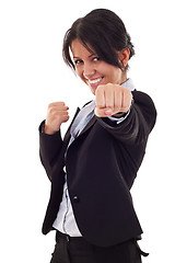 Image showing business woman fighting