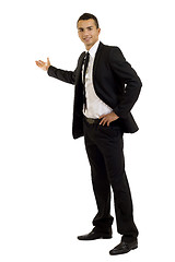 Image showing Happy business man presenting