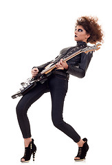 Image showing woman playing electric guitar