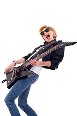 Image showing passionate woman guitarist
