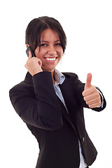 Image showing  woman talking by cell phone