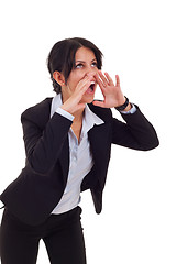 Image showing business woman shouting