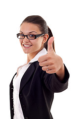 Image showing  woman showing thumbs up
