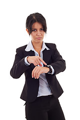 Image showing woman pointing her watch