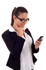 Image showing woman sending a text message