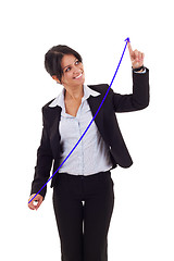 Image showing woman drawing a growing graph