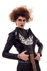 Image showing woman holding guitar