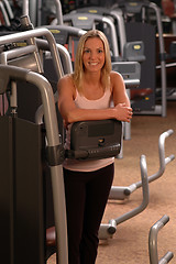 Image showing beautiful woman in fitness gym