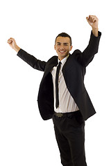 Image showing successful gesturing business man