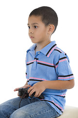 Image showing preschooler with joystick