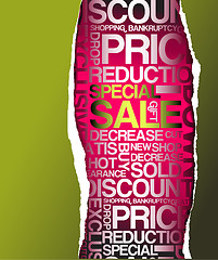 Image showing Green sale discount advertisement