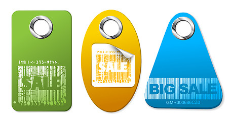 Image showing Set of sale colorful tags