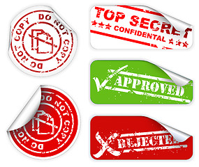 Image showing Top secret labels and stickers