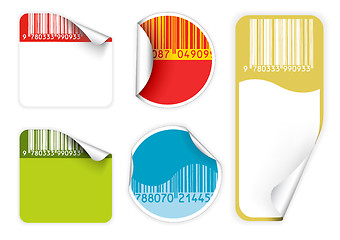 Image showing Set of fresh labels with bar codes(vivid colors)