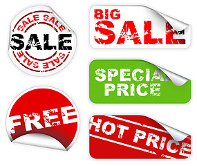 Image showing Set of labels badges and stickers for sale