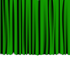 Image showing Green curtain from the theater