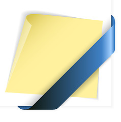 Image showing Empty blue corner ribbon